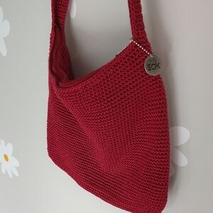 The Sak Wine Red (Burgundy) Crocheted Shoulder Bag Purse
